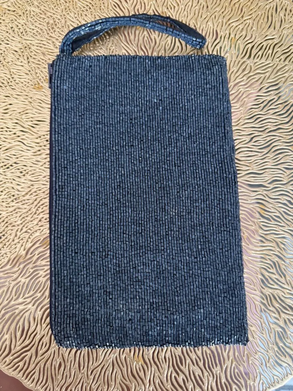 Navy and Gold Skull Moyna Women's Beaded Evening Clutch Bag, Brand New!